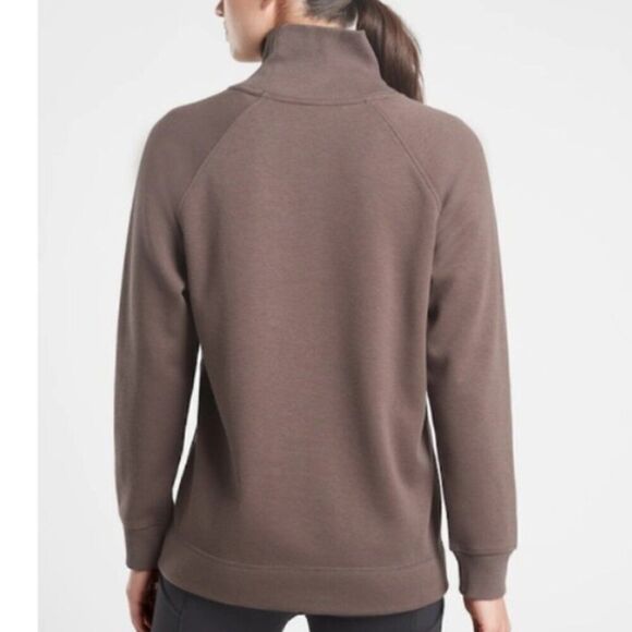 ATHLETA Cozy Karma Side Zip Funnel Neck Brown Size XS - Picture 3 of 8